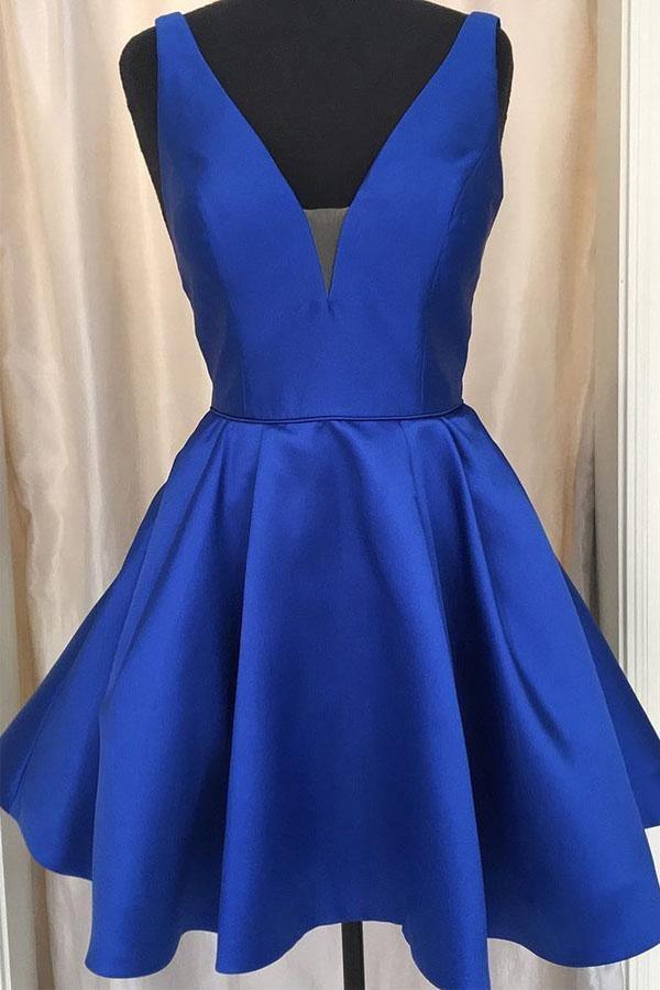 Vestido de fiesta corto de satén liso Vestido de regreso a casa lavanda