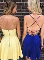 Einfaches kurzes Spaghettiträger-Heimkehrkleid