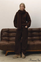 Soft Wool Crew Neck Loose Slouchy Sweater