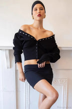 Solid Color Button Long Sleeve Slim Cardigan Sweater