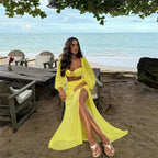 Solid Micro Bodysuit Three Piece Swimsuit