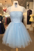 Vestido de regreso a casa claro con mangas cortas y abalorios Sparkle