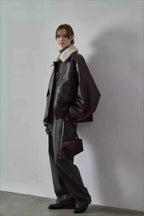 Spring Oversized Faux Leather Coat