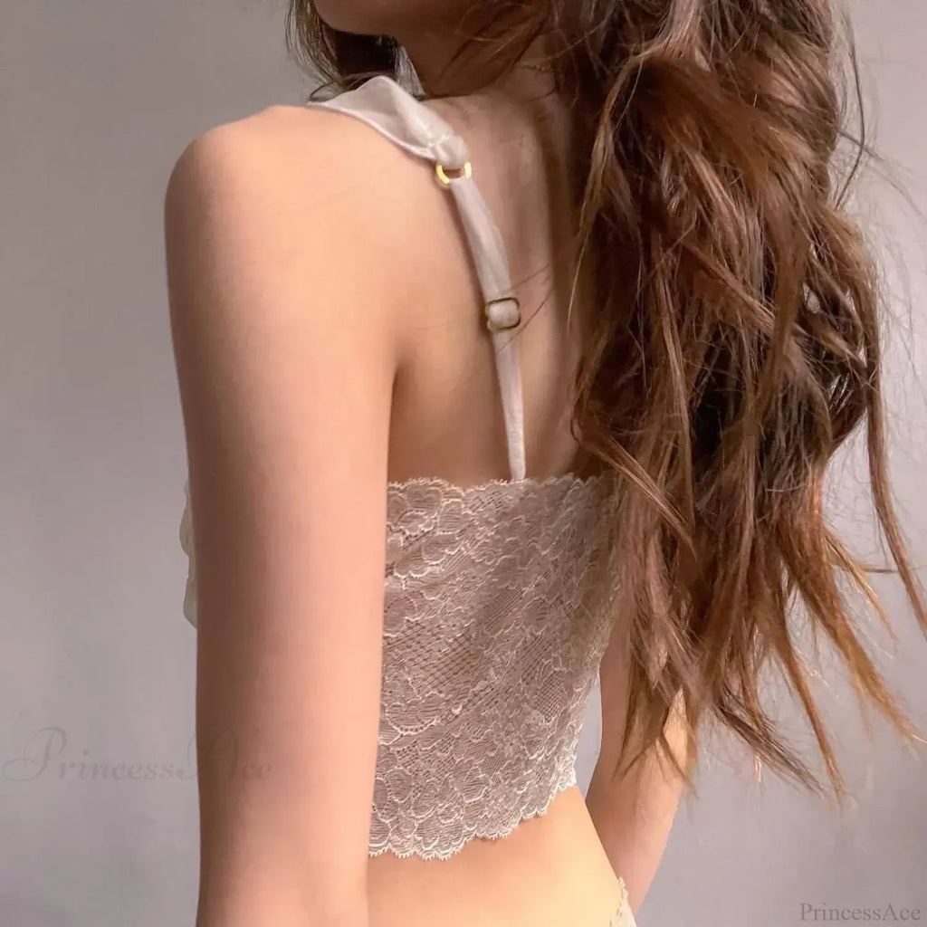 Strapless Lace Mesh Coquette Korean Aesthetic Tank