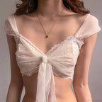 Strapless Lace Mesh Coquette Korean Aesthetic Tank