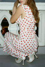 Sweet Ruffle Vacation Polka Dot Maxi Dress