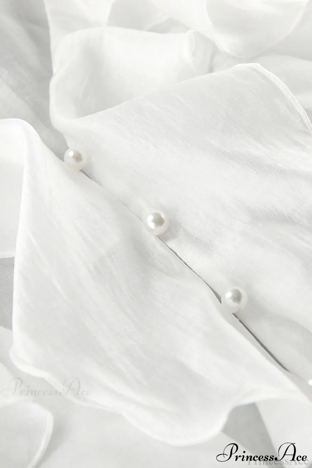 Tencel Ruffled V Neck Flared Sleeve Blouse
