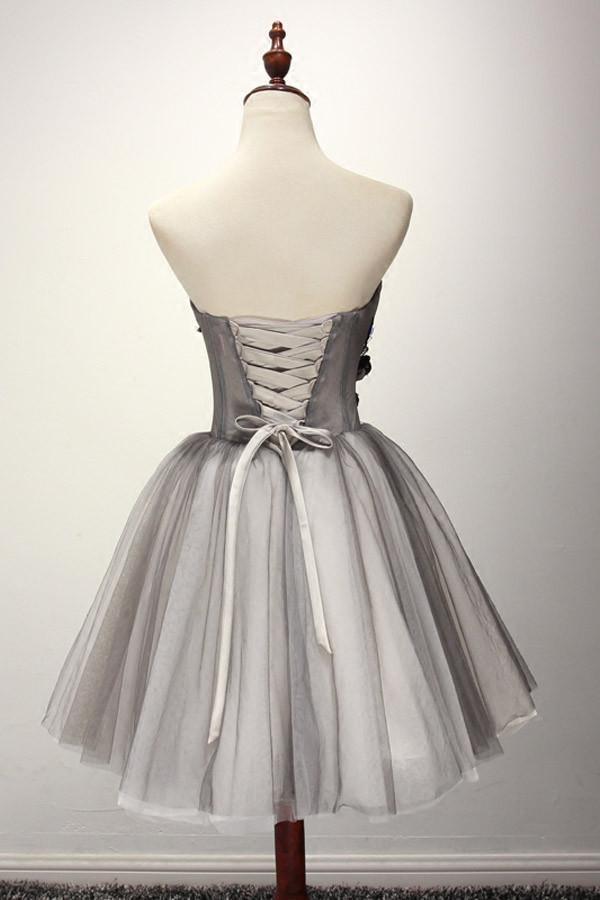 Kurzes Tüll-Abendkleid, Abschlussballkleid, Cocktailkleid