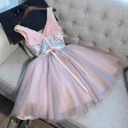 Vestido de tul sexy de regreso a casa, vestido corto de fiesta con corte en A