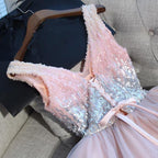 Vestido de tul sexy de regreso a casa, vestido corto de fiesta con corte en A
