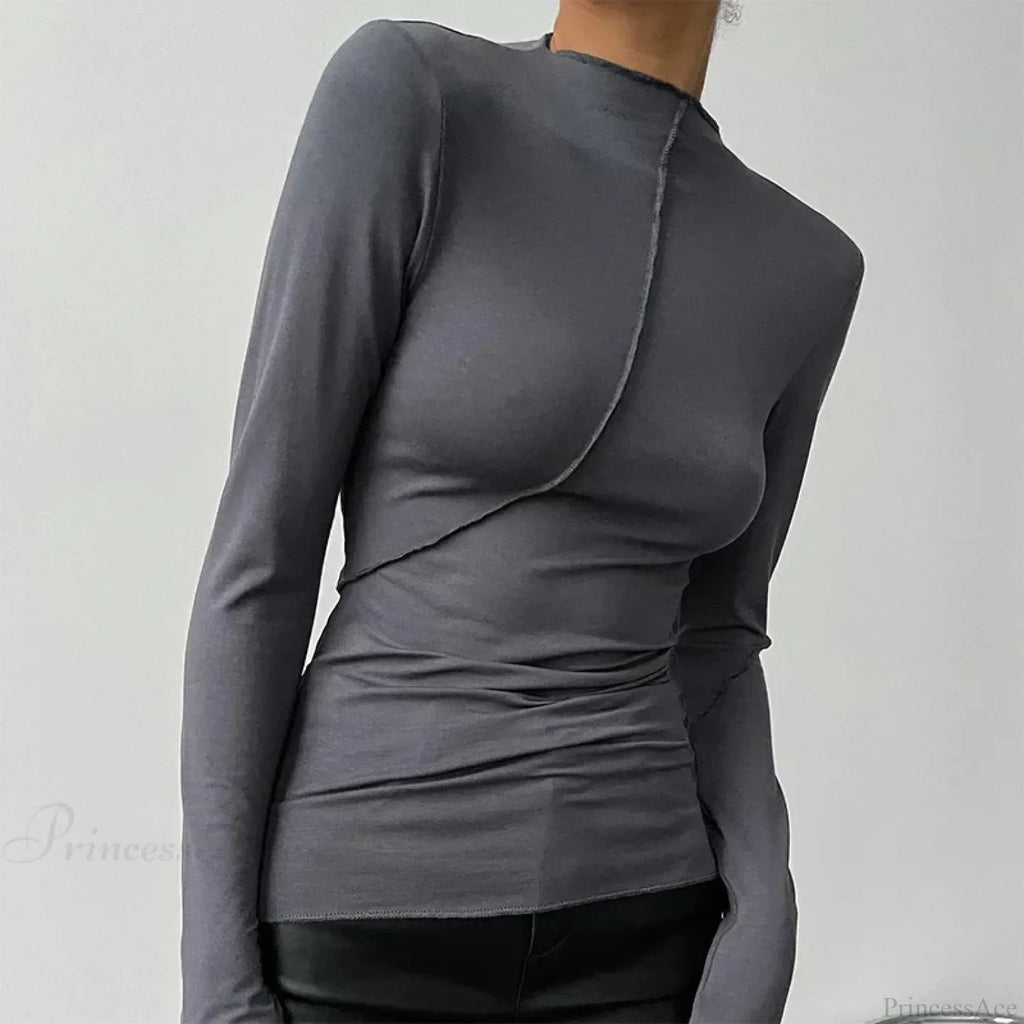 Turtleneck Y2K Long Sleeve Casual Slim Fit Knit Top