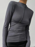 Turtleneck Y2K Long Sleeve Casual Slim Fit Knit Top