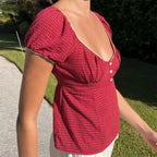 Vintage Square Collar Milkmaid Crop Top