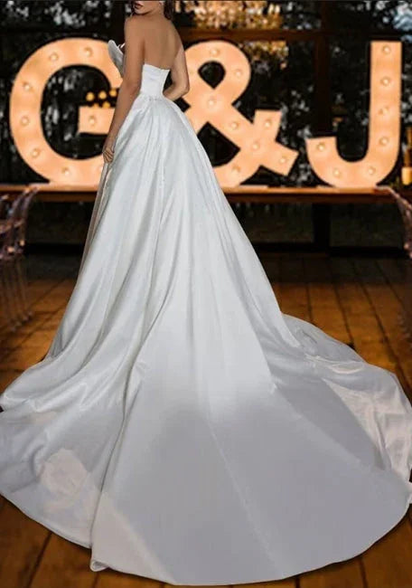 Vintage trägerlose Meerjungfrauen-Hochzeitskleider aus Pailletten und Satin, ärmellos