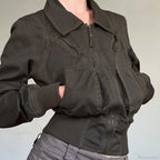 Vintage Utility Zip Slim Fit Pocket Jacket