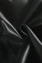Vintage Y2K Furry Collar Leather Waist - Cinching Jacket
