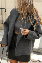 Wool Blend Collar Street Fashion Casual Coat
