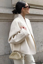 Woolen V-Neck Short Loose Chillax Coat
