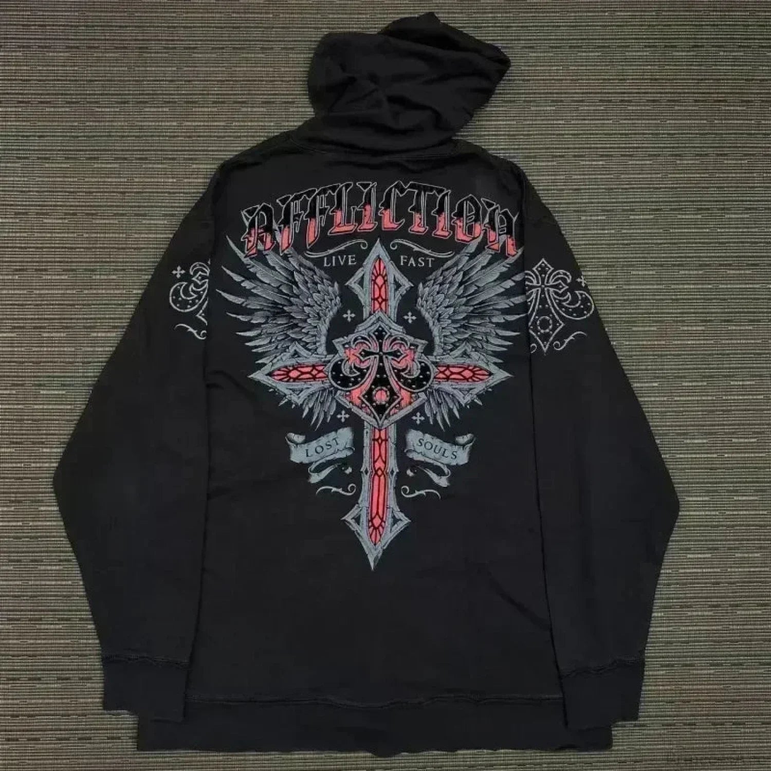 Y2K Gothic Skull Design Hoodie