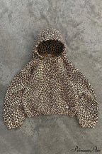 Y2K Leopard Print Hip-Hop Hoodie