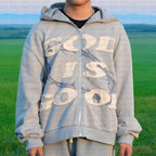 Y2K Mysterious Letter Embroidery Hoodie