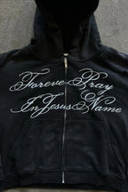 Y2K Street Dark Zip Stylish Hoodie