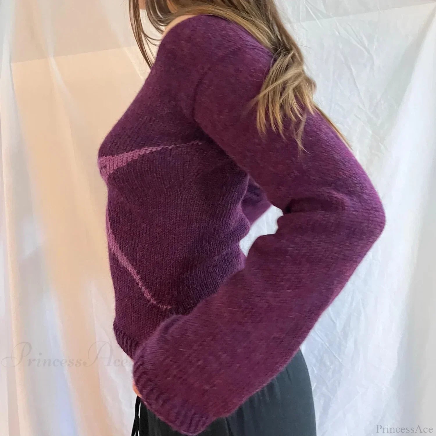Y2K Vintage Off Shoulder Slim Fit Aesthetic Knit Top